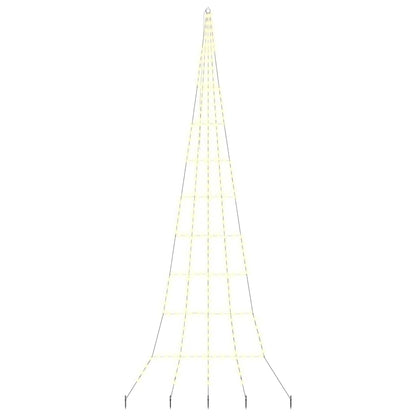 Albero di Natale a LED con picchetti da terra, bianco caldo, 500 cm, metallo