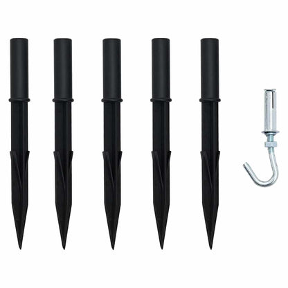 Albero di Natale a LED con picchetti da terra, bianco freddo, 500 cm, metallo