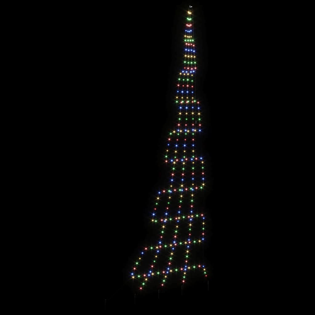 LED Weihnachtsbaum mit Erdspießen Mehrfarbig 511 cm Metall