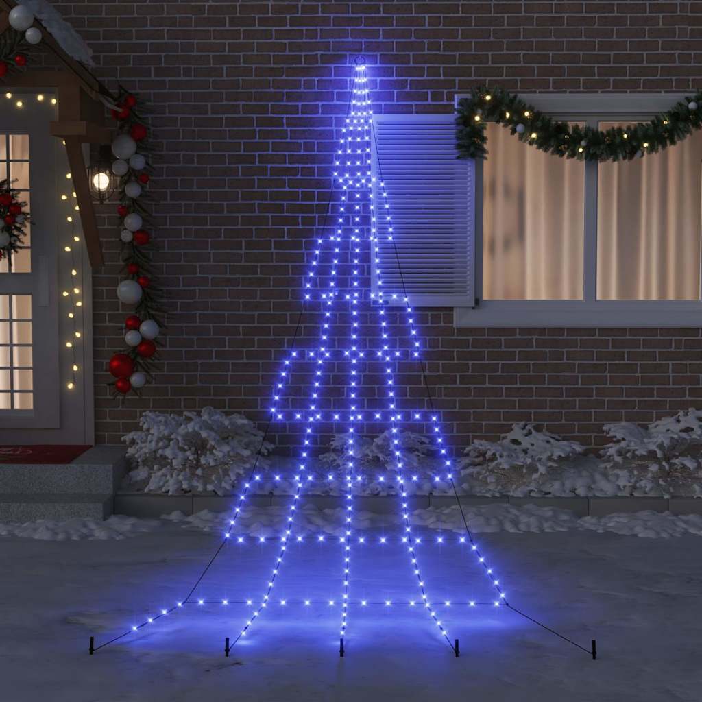LED Weihnachtsbaum mit Erdspießen Blau 511 cm Metall