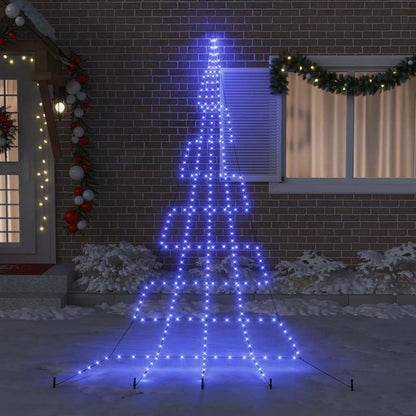 LED Weihnachtsbaum mit Erdspießen Blau 511 cm Metall