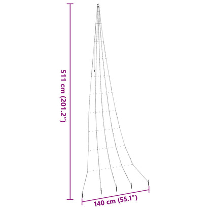 LED Weihnachtsbaum mit Erdspießen Blau 511 cm Metall