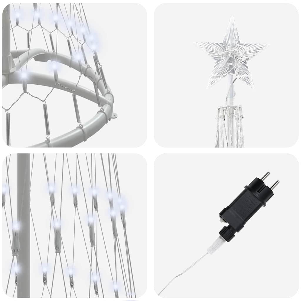 LED-Weihnachtsbaum mit Ständer Kaltweiß 51 x 51 x 190 cm Metall