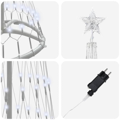 LED-Weihnachtsbaum mit Ständer Kaltweiß 51 x 51 x 190 cm Metall