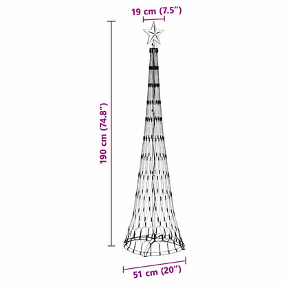 LED-Weihnachtsbaum mit 230 LEDs Blau 51 x 51 x 190 cm Metall