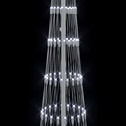 Albero di Natale a LED con supporto, bianco freddo, 70 x 70 x 250 cm, metallo