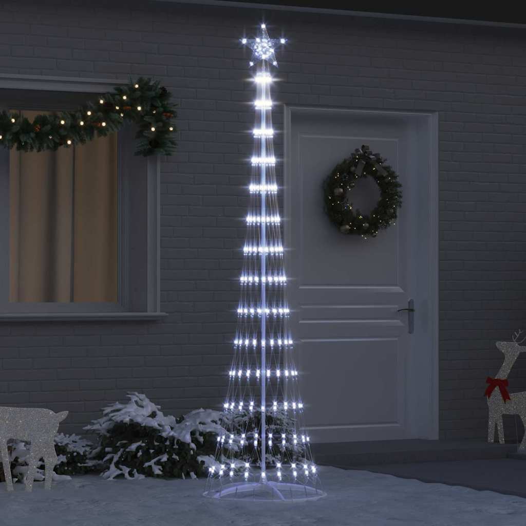 Albero di Natale a LED con supporto, bianco freddo, 70 x 70 x 250 cm, metallo