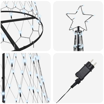 LED-Weihnachtsbaum Kaltweiß 100 x 100 x 250 cm Metall