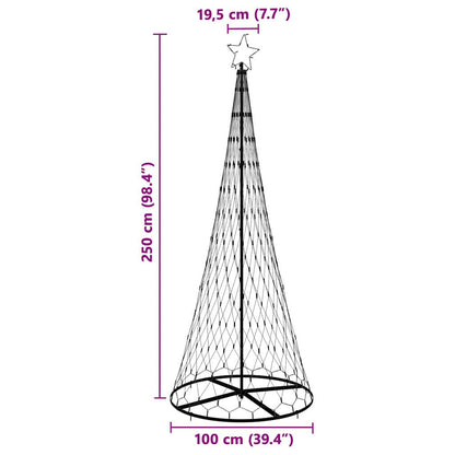 LED-Weihnachtsbaum Kaltweiß 100 x 100 x 250 cm Metall