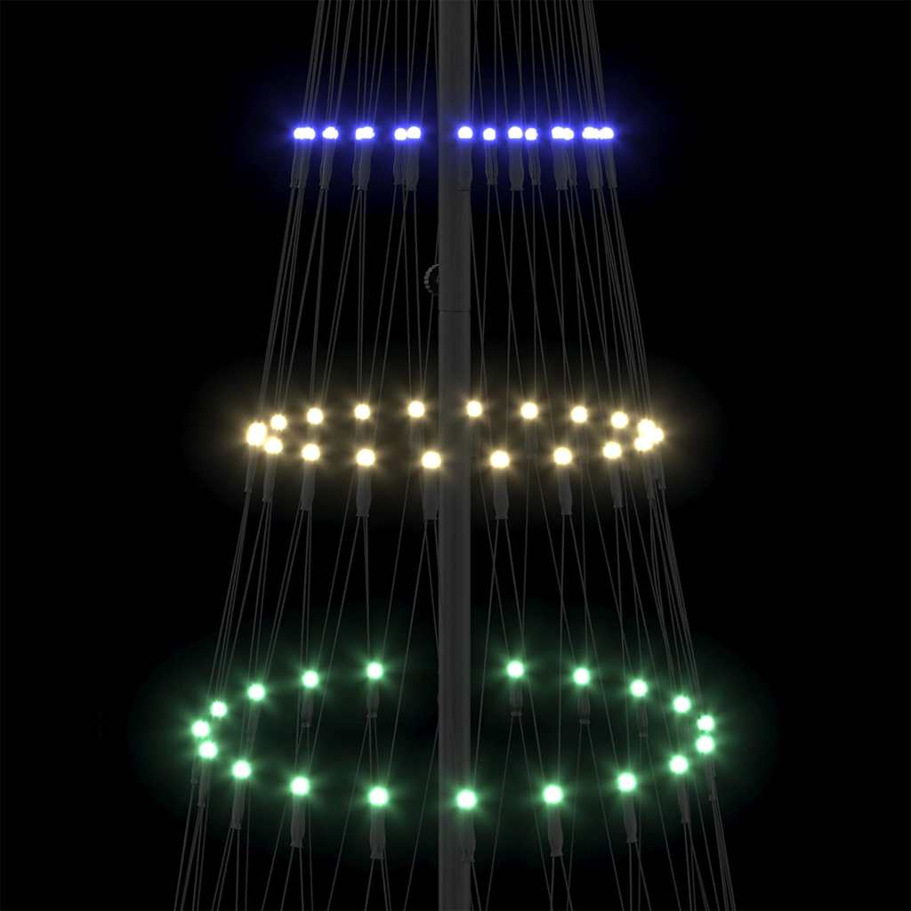 LED-Weihnachtsbaum Mehrfarbig 100 x 100 x 250 cm Metall