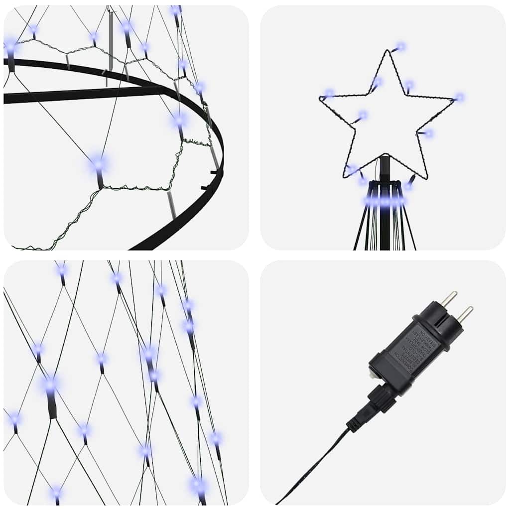 LED-Weihnachtsbaum Blau 138,5 x 138,5 x 399 cm Metall