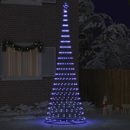 LED-Weihnachtsbaum Blau 138,5 x 138,5 x 399 cm Metall