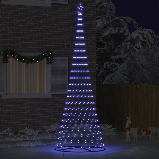 LED-Weihnachtsbaum Blau 138,5 x 138,5 x 399 cm Metall