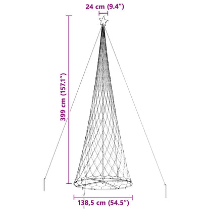 LED-Weihnachtsbaum Blau 138,5 x 138,5 x 399 cm Metall