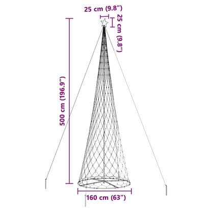 LED-Weihnachtsbaum mit 550 LEDs Blau 160 x 160 x 500 cm Metall