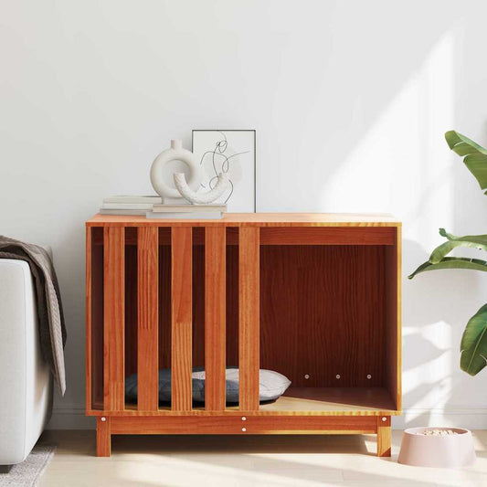 Hundehütte Wachsbraun 90 x 60 x 67 cm Massives Kiefernholz