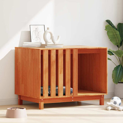 Hundehütte Wachsbraun 90 x 60 x 67 cm Massives Kiefernholz