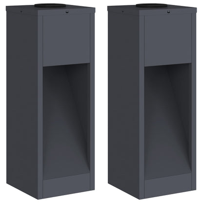 Solar LED Wegeleuchte 2 pcs Anthrazit Kalt gewalzter Stahl