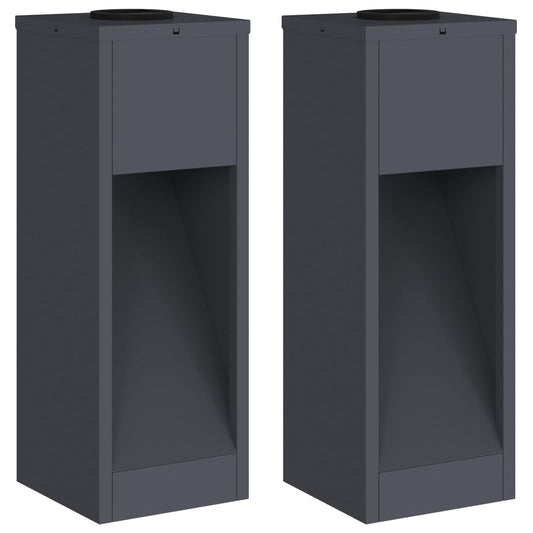 Solar LED Wegeleuchte 2 pcs Anthrazit Kalt gewalzter Stahl