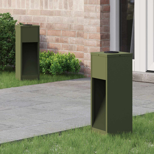 Solar LED Wegeleuchte 2 pcs Olive Grün Kalt gewalzter Stahl