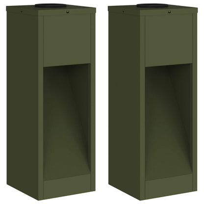 Solar LED Wegeleuchte 2 pcs Olive Grün Kalt gewalzter Stahl