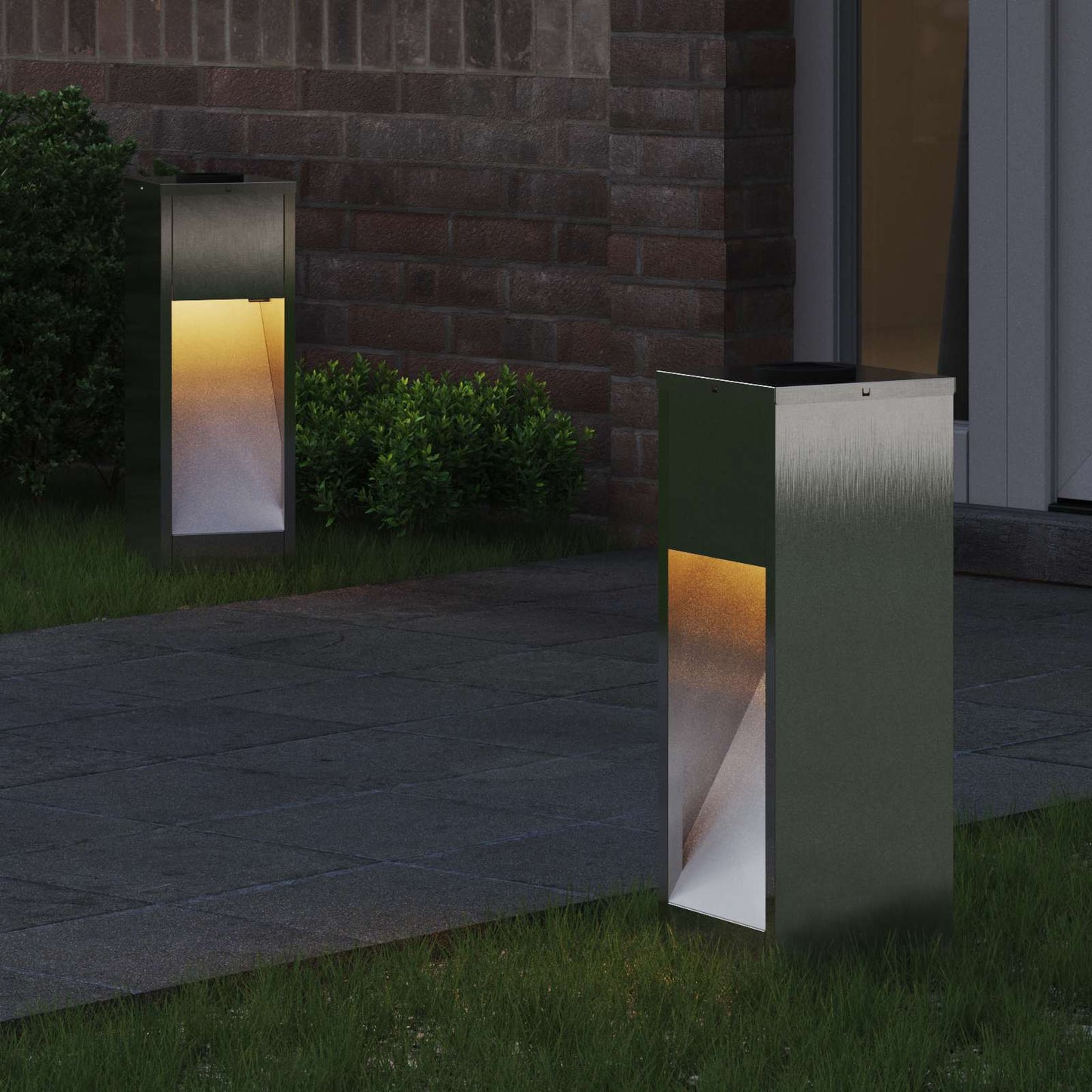 Solar LED Wegeleuchte 2 pcs Edelstahl Edelstahl