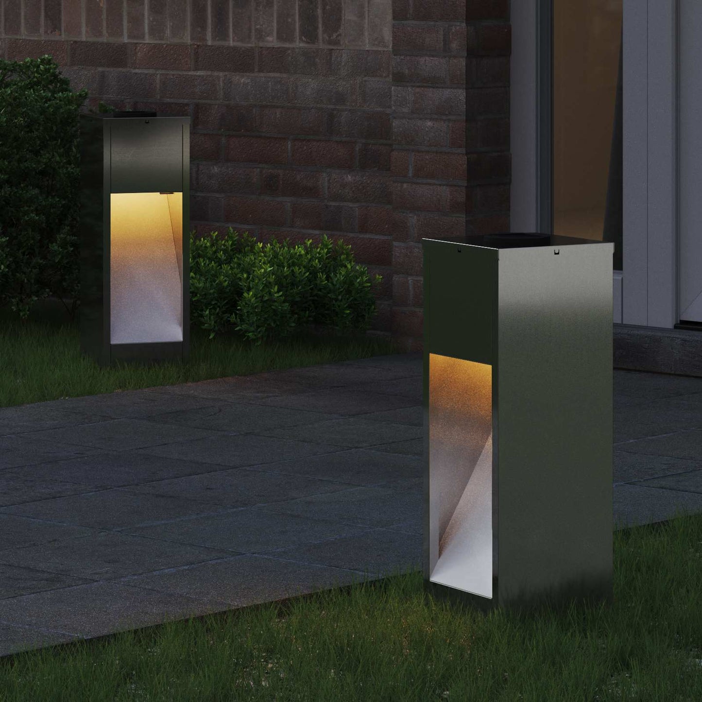 Solar LED Wegeleuchte 2 pcs Galvanisiert Galvanisiert