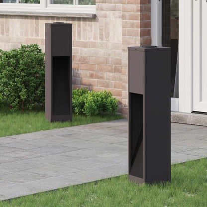 Solar LED Wegeleuchte 2 pcs Schwarz Kalt gewalzter Stahl