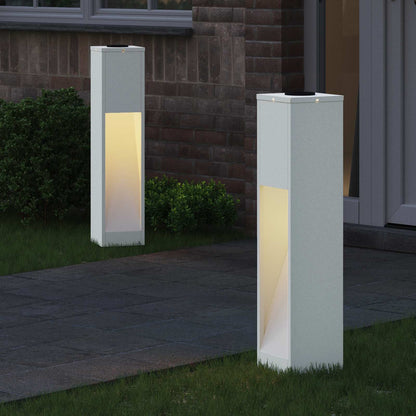 Solar LED Wegeleuchte 2 pcs Weiß Kalt gewalzter Stahl
