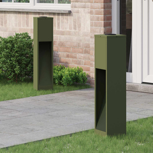 Solar LED Wegeleuchte 2 pcs Olive Grün Kalt gewalzter Stahl