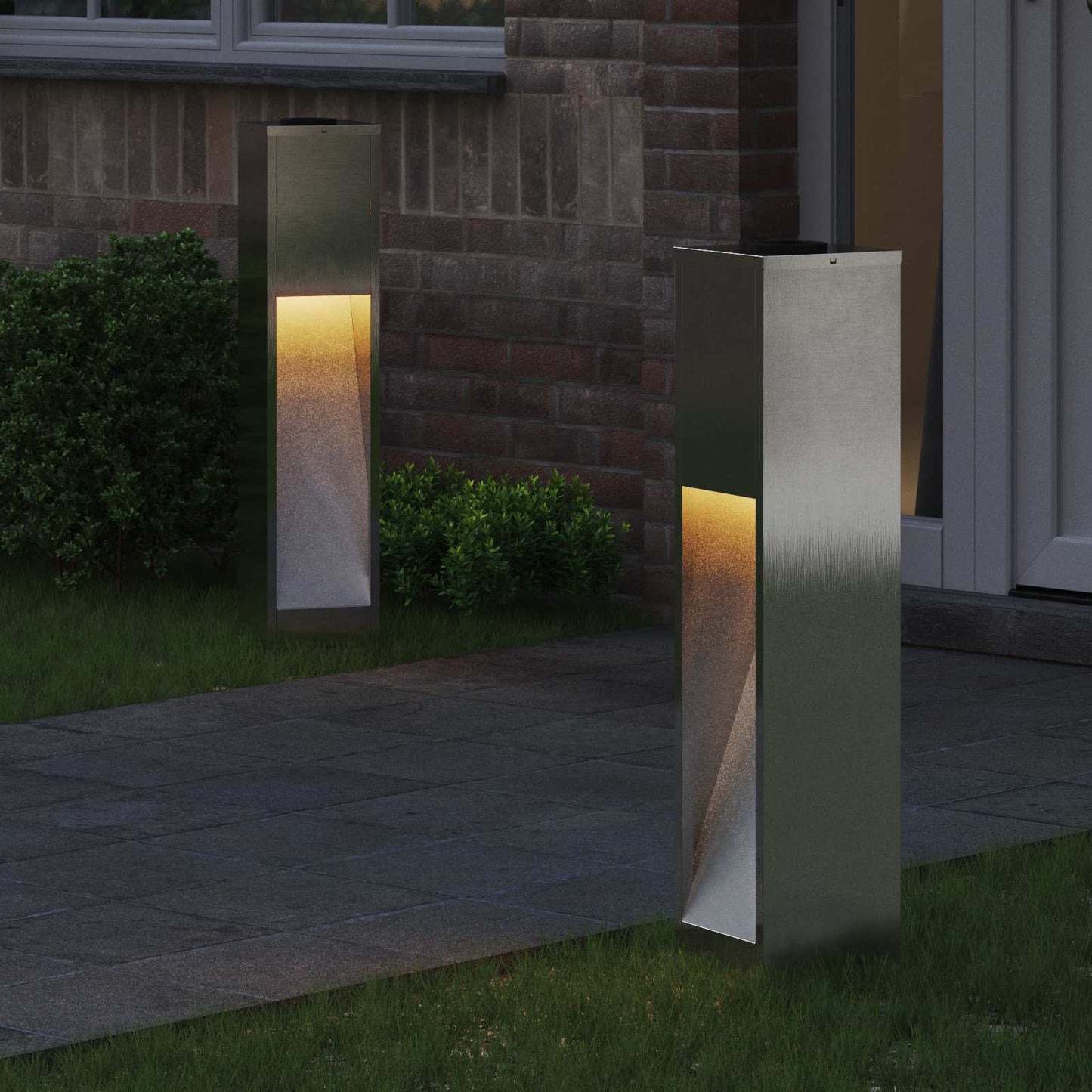 Solar LED Wegeleuchte 2 pcs Edelstahl Edelstahl