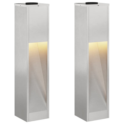 Solar LED Wegeleuchte 2 pcs Edelstahl Edelstahl