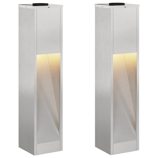 Solar LED Wegeleuchte 2 pcs Edelstahl Edelstahl