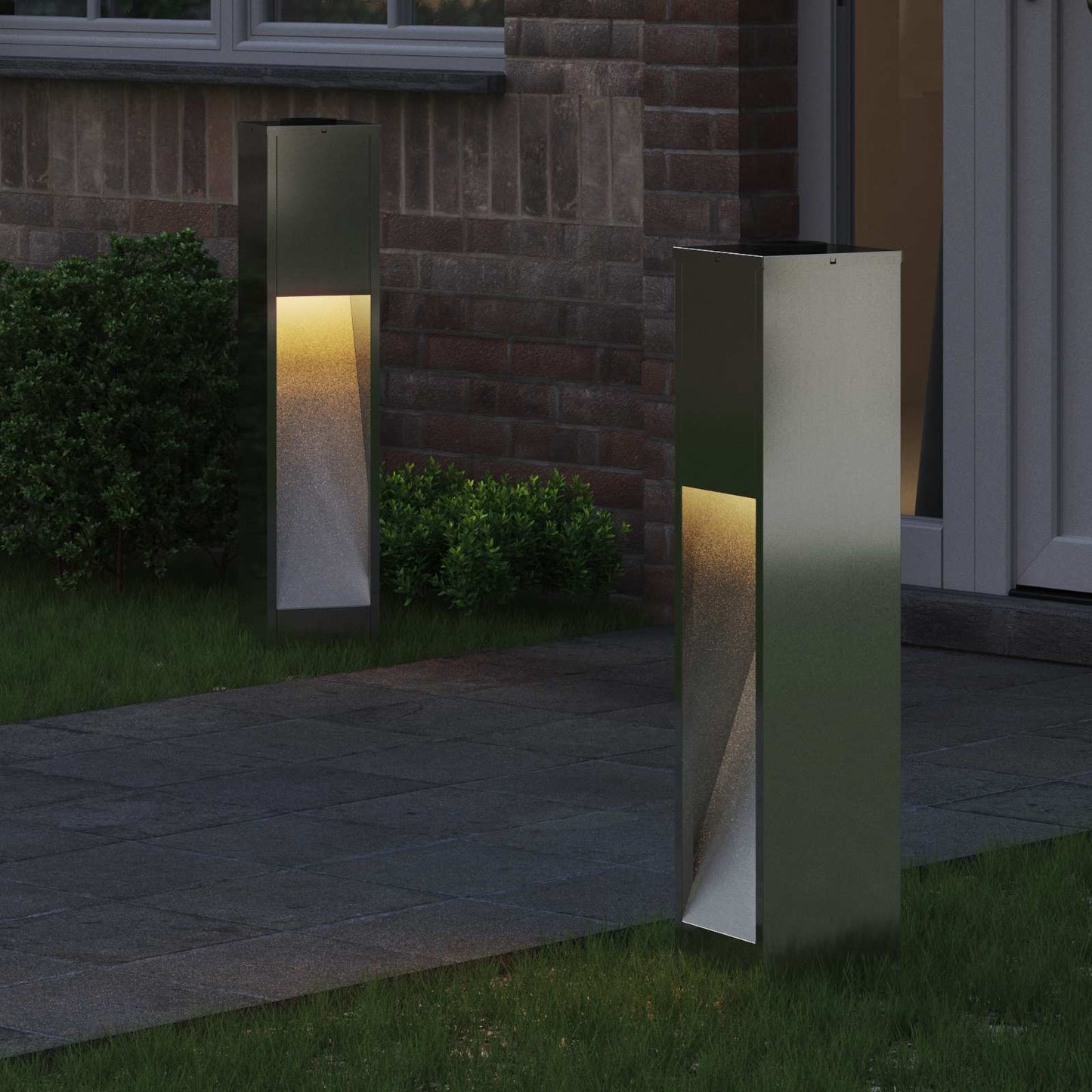 Solar LED Wegeleuchte 2 pcs Galvanisiert Galvanisiert