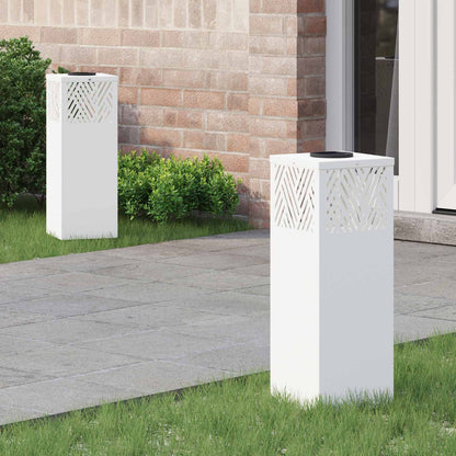 Solar LED Weg Licht 2 pcs Weiß Kalt gewalzter Stahl