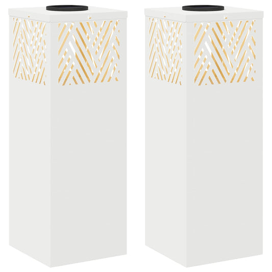 Solar LED Weg Licht 2 pcs Weiß Kalt gewalzter Stahl