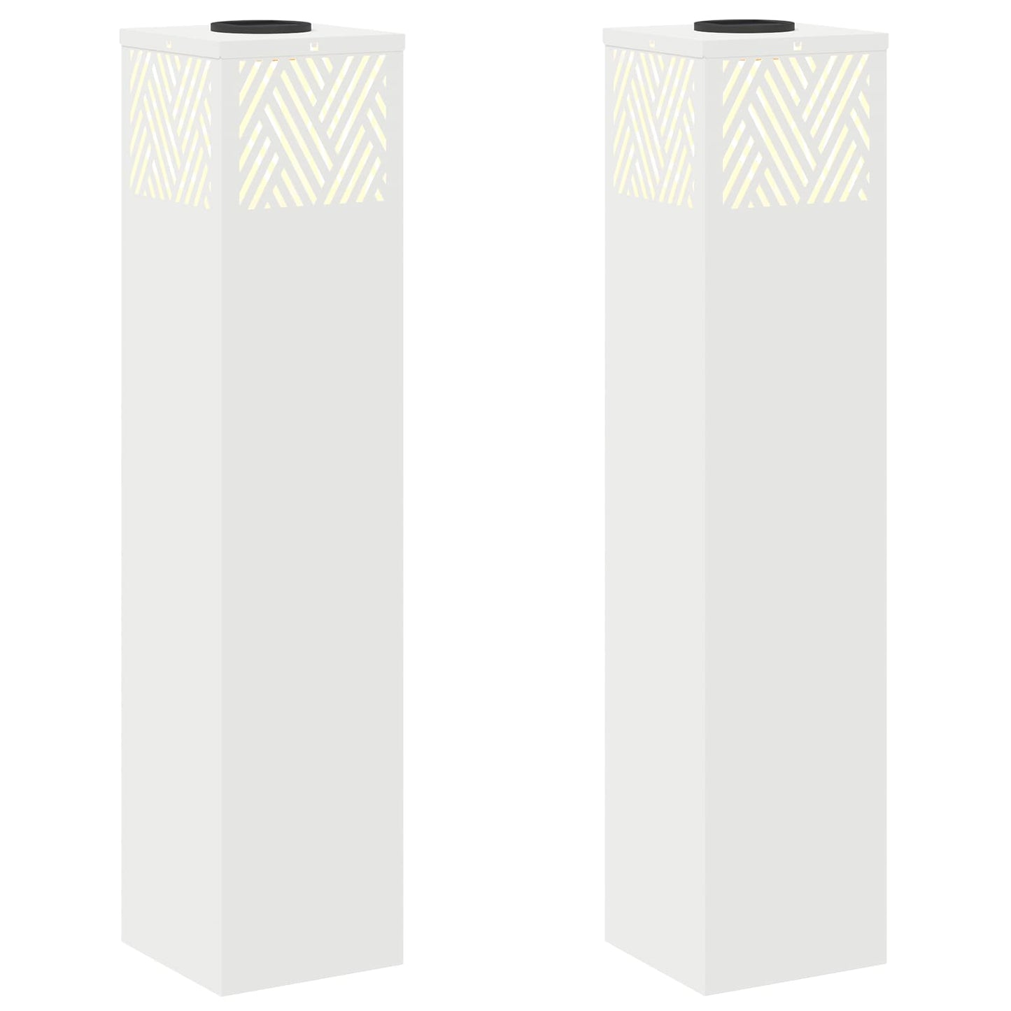 Solar LED Weg Licht 2 pcs Weiß Kalt gewalzter Stahl