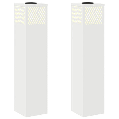 Solar LED Weg Licht 2 pcs Weiß Kalt gewalzter Stahl