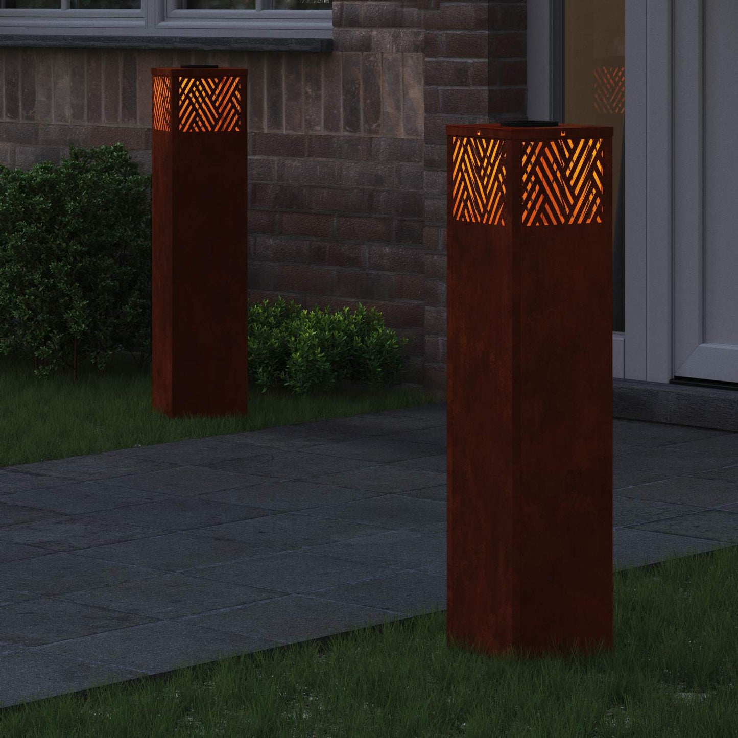 Solar LED Weg Licht 2 pcs Bronze Wetterfeststahl