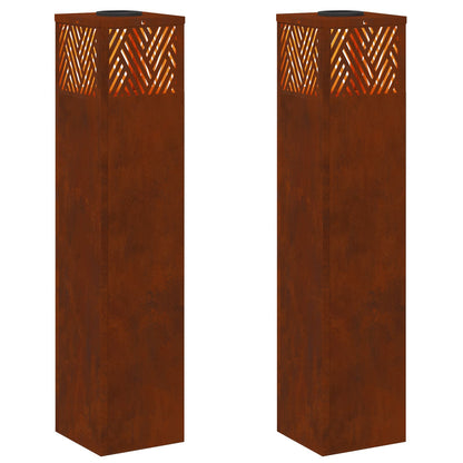 Solar LED Weg Licht 2 pcs Bronze Wetterfeststahl