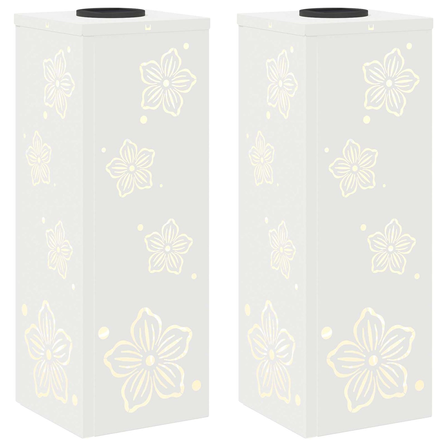 Solar LED Weg Licht 2 pcs Weiß Kalt gewalzter Stahl