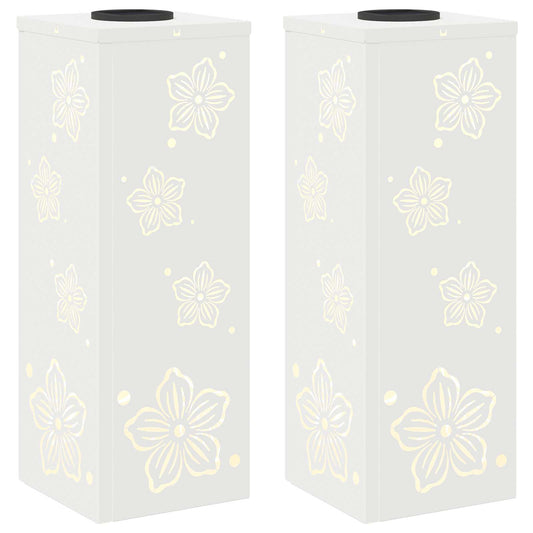 Solar LED Weg Licht 2 pcs Weiß Kalt gewalzter Stahl