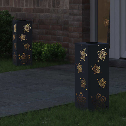 Solar LED Weg Licht 2 pcs Anthrazit Kalt gewalzter Stahl