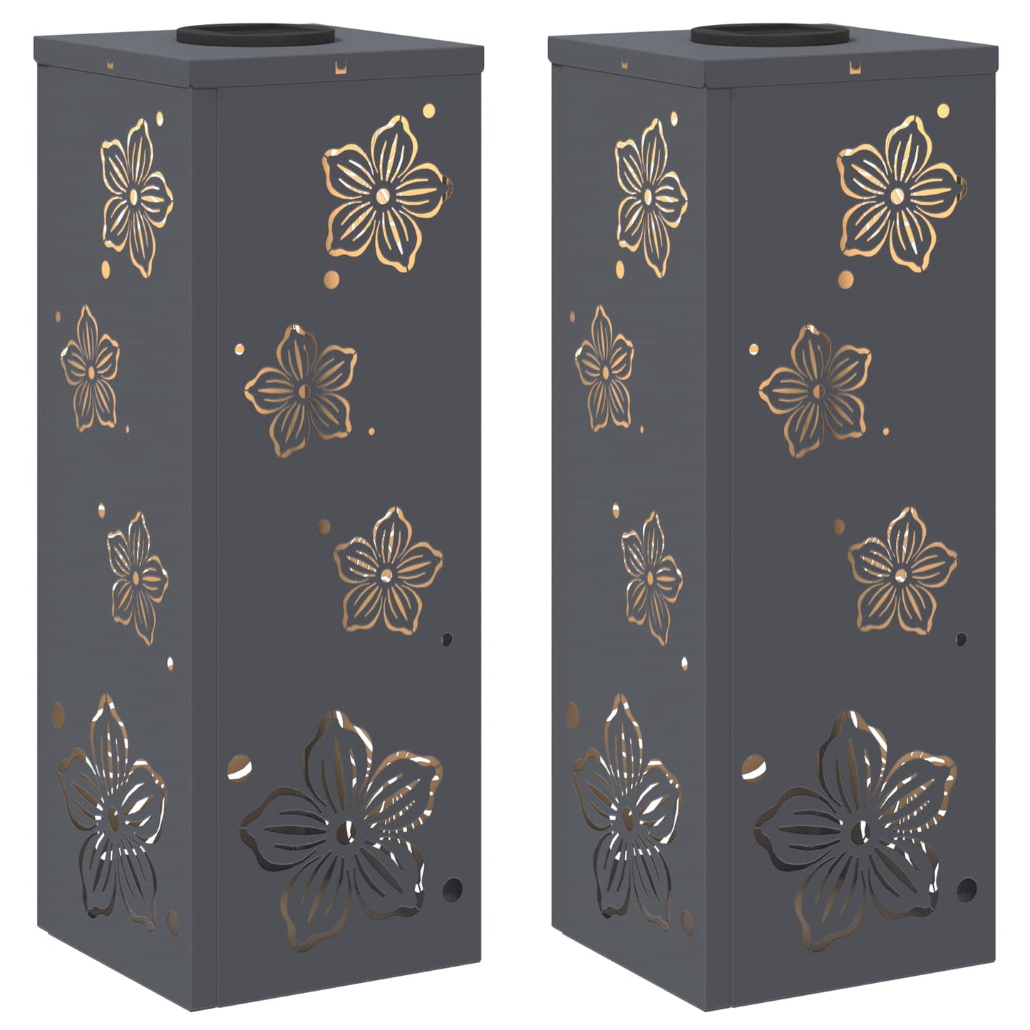 Solar LED Weg Licht 2 pcs Anthrazit Kalt gewalzter Stahl