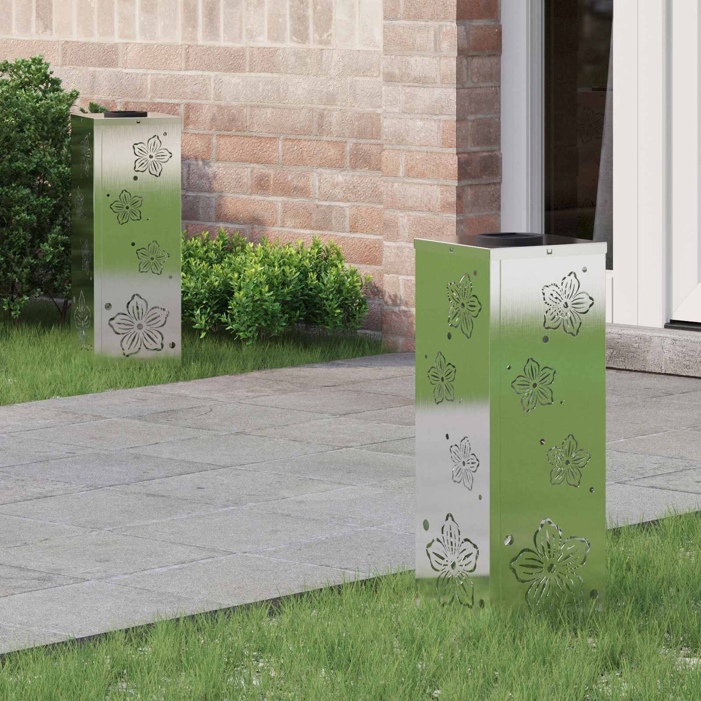 Solar LED Weg Licht 2 pcs Edelstahl Edelstahl