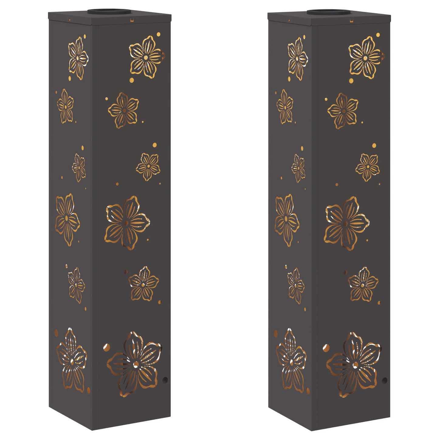 Solar LED Weg Licht 2 pcs Schwarz Kalt gewalzter Stahl