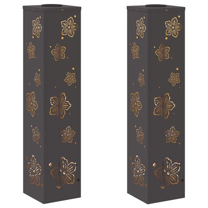 Solar LED Weg Licht 2 pcs Schwarz Kalt gewalzter Stahl