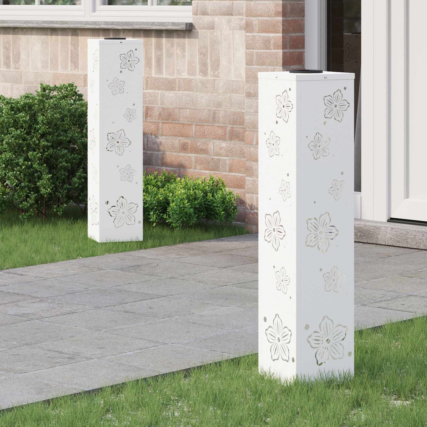 Solar LED Weg Licht 2 pcs Weiß Kalt gewalzter Stahl