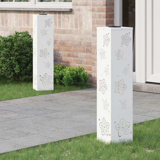 Solar LED Weg Licht 2 pcs Weiß Kalt gewalzter Stahl