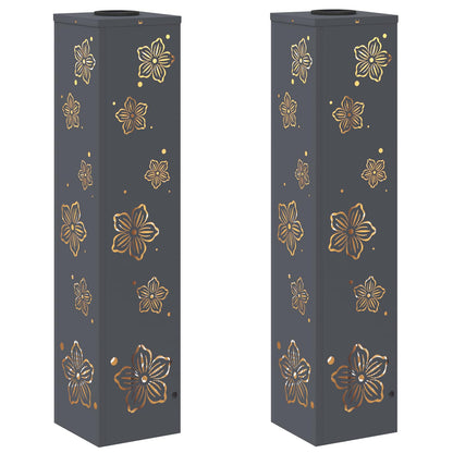 Solar LED Weg Licht 2 pcs Anthrazit Kalt gewalzter Stahl